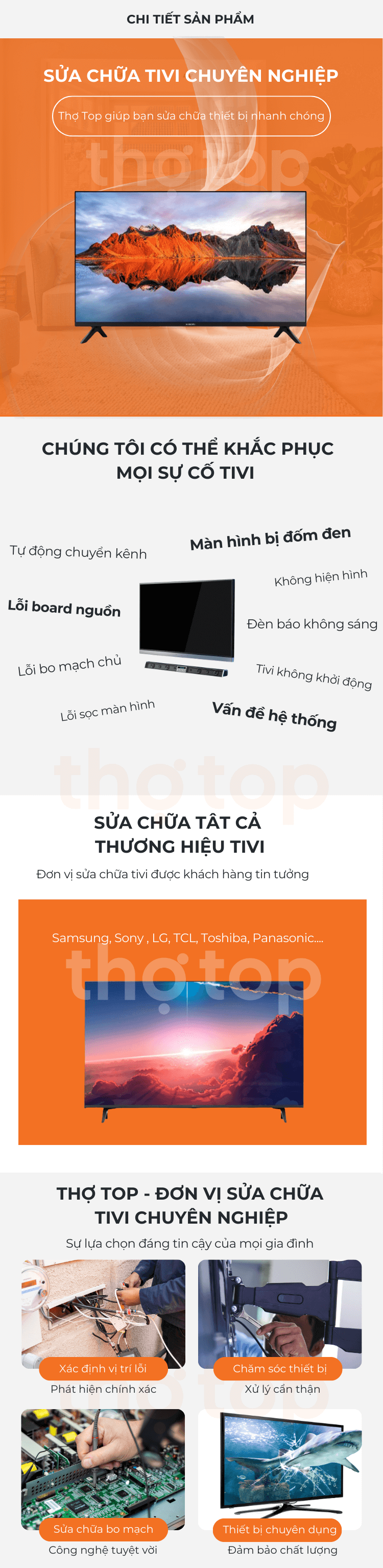 bảng giá sửa tivi mới nhất