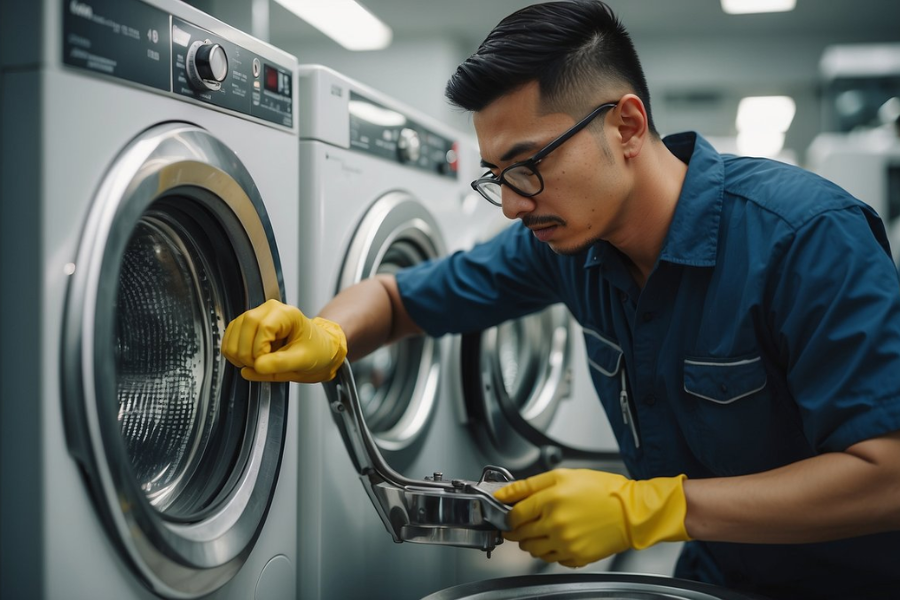 Thực hiện vệ sinh máy giặt tại nhà
